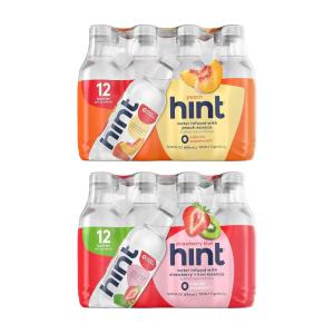 imageHint Water Peach and Crisp Apple 12 Bottles Hint Peach ampamp 12 Bottles Hint Crisp Apple Zero Calories Zero Sugar and Zero Diet Sweeteners 16 Fl Oz Pack of 24Peach and Strawberry Kiwi