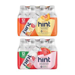 imageHint Water Peach and Crisp Apple 12 Bottles Hint Peach ampamp 12 Bottles Hint Crisp Apple Zero Calories Zero Sugar and Zero Diet Sweeteners 16 Fl Oz Pack of 24Peach and Watermelon
