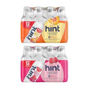 imageHint Water Peach and Crisp Apple 12 Bottles Hint Peach ampamp 12 Bottles Hint Crisp Apple Zero Calories Zero Sugar and Zero Diet Sweeteners 16 Fl Oz Pack of 24Peach and Raspberry
