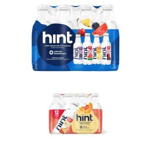 imageHint Water Variety Pack and Peach 3 Bottles Each of Blackberry Cherry Watermelon and Pineapple ampamp 12 Hint Water Peach Zero Calories Zero Sugar and Zero Sweeteners16 Fl Oz Pack of 24