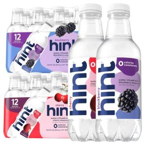 imageHint FruitInfused Bottled Water Best Sellers Variety Pack  Sugar Free Flavored Water with Zero Calories Natural Fruit Essences and No Artificial Sweeteners  16 Fl Oz Pack of 24Blackberry and Cherry