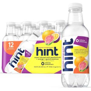 imageHint FruitInfused Bottled Water Best Sellers Variety Pack  Sugar Free Flavored Water with Zero Calories Natural Fruit Essences and No Artificial Sweeteners  16 Fl Oz Pack of 24Passion Orange Guava