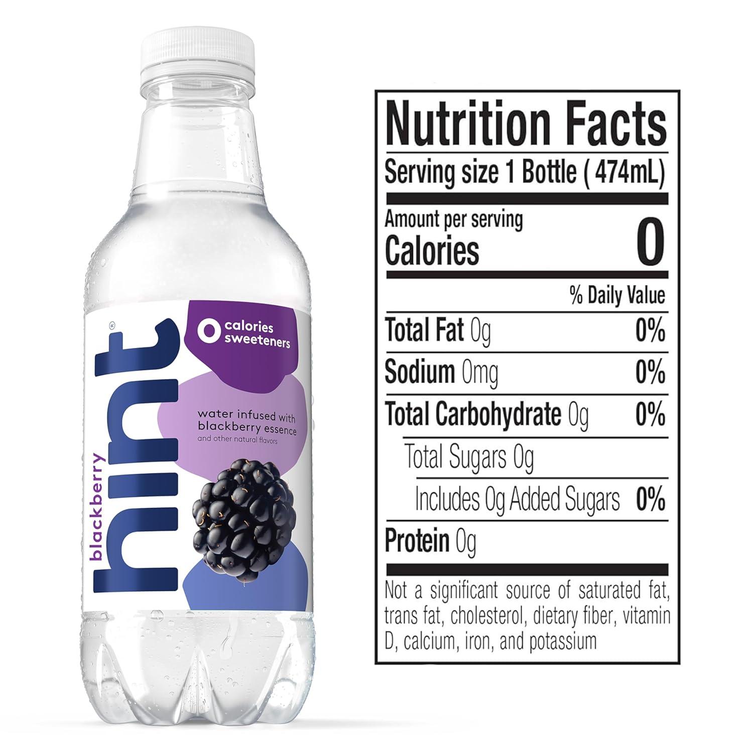 imageHint FruitInfused Bottled Water Summer Classics Variety Pack  Sugar Free Flavored Water with Zero Calories Natural Fruit Essences and No Artificial Sweeteners  16 Fl Oz Pack of 24Blackberry
