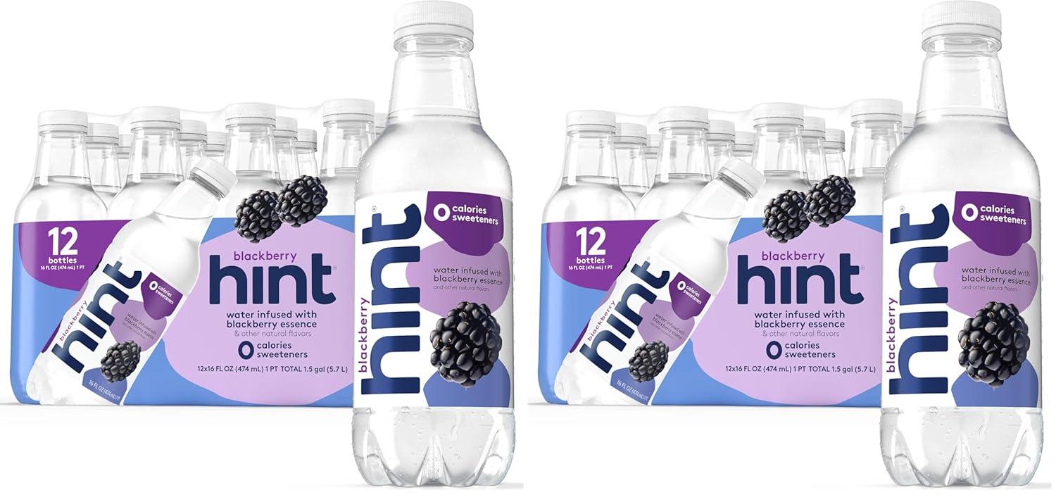 imageHint FruitInfused Bottled Water Summer Classics Variety Pack  Sugar Free Flavored Water with Zero Calories Natural Fruit Essences and No Artificial Sweeteners  16 Fl Oz Pack of 24Blackberry